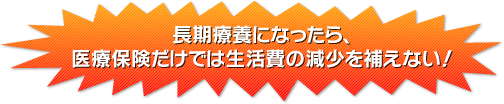 長期療養になったら、医療保険だけでは生活費の減少を補えない！